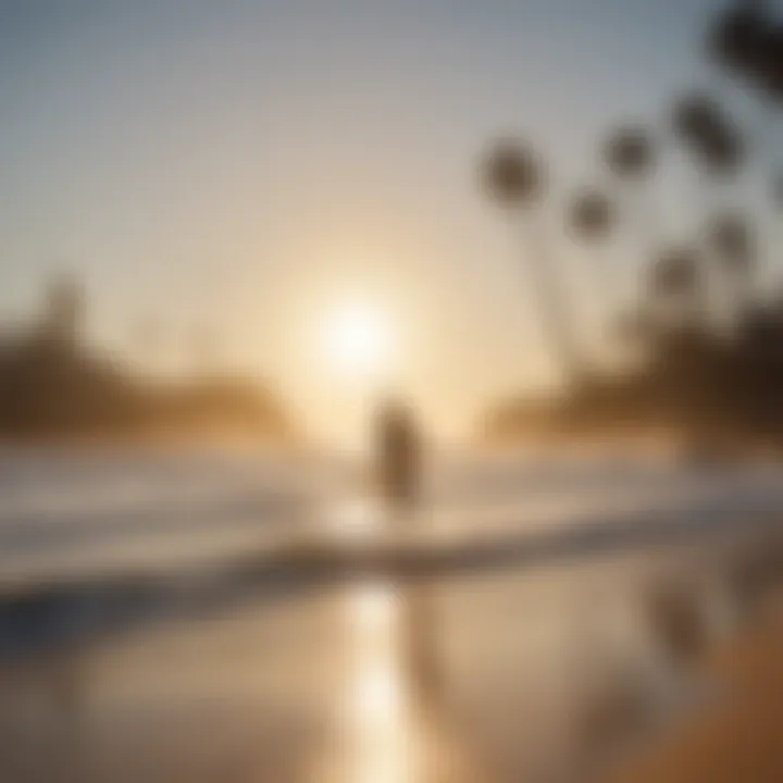 Capturing the excitement of efoiling on a bustling San Diego beach