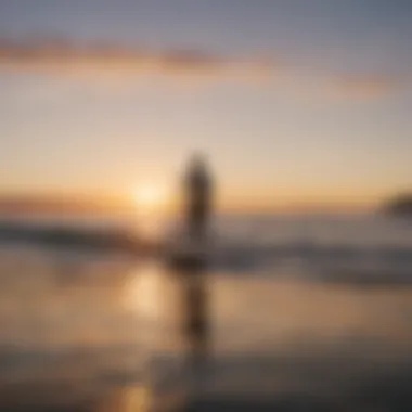 A serene sunset view of efoiling at the San Diego coastline