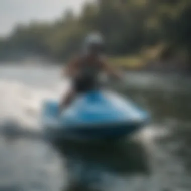 A group of enthusiasts testing electric flight boards on the water