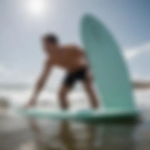 A detailed view of fiberglass boogie board construction