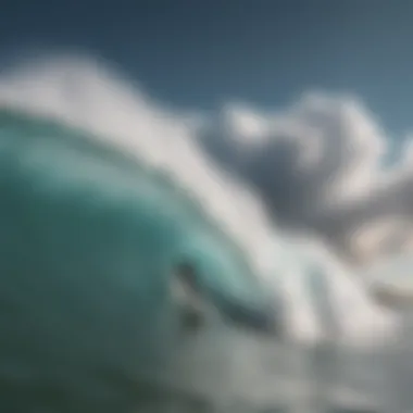 Surfer observing cloud formations for wave predictions