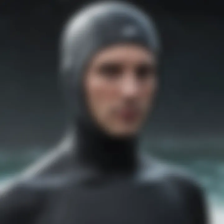 Proper fit of wetsuit hood for surfing comfort