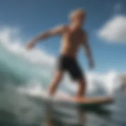 Dynamic surf action featuring John John Florence boardshorts