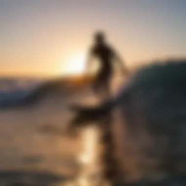 Sunset Silhouette Surfer on Wave