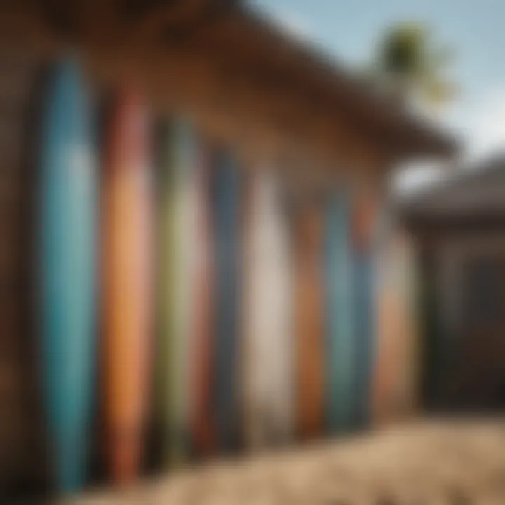 Surfboards in Colorful Beach Shack