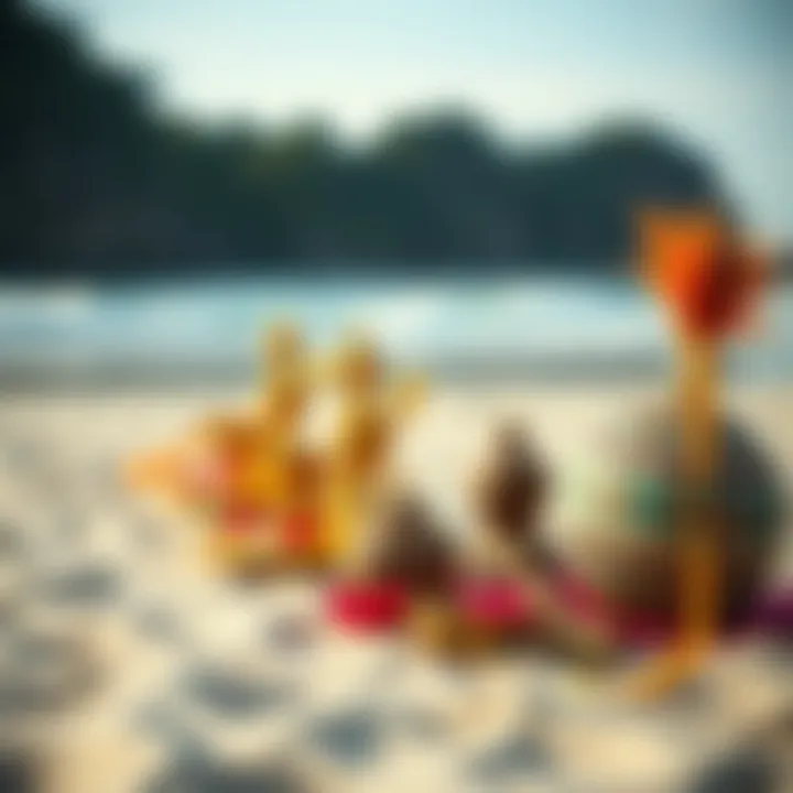 Traditional Balinese offerings on the beach sand