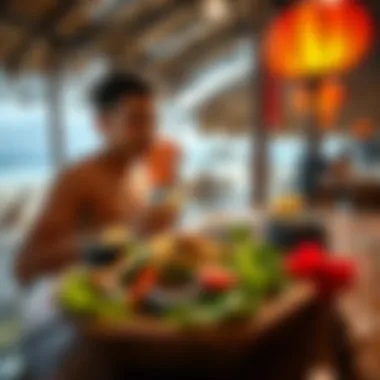 Local cuisine served at a beachside warung