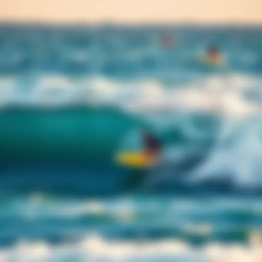 Surfer riding the waves at Padang Padang Beach