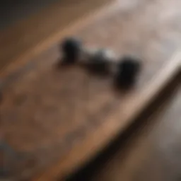 Skateboard deck with intricate geometric patterns