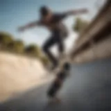 Skateboarder performing a trick in mid-air