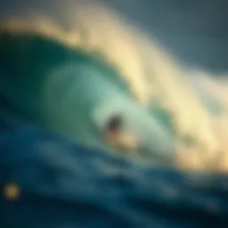 Dynamic wave crashing with surfboards