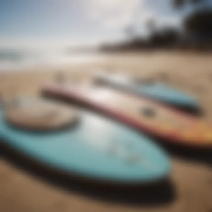 An array of different skimmer boards showcasing their designs.