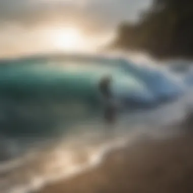 Surfers catching waves at Pavones Beach