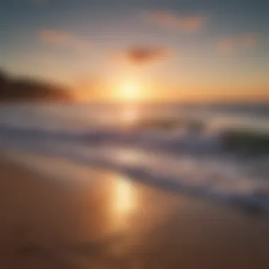 A breathtaking view of a pristine surf beach at sunrise