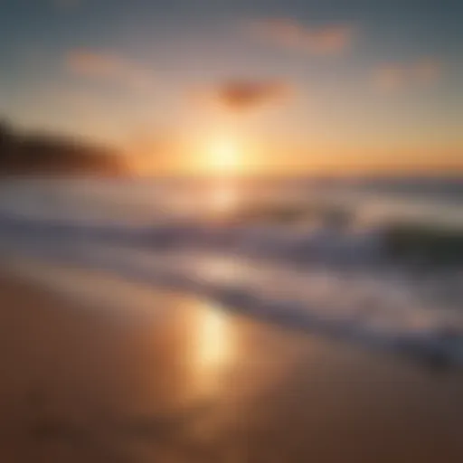 A breathtaking view of a pristine surf beach at sunrise