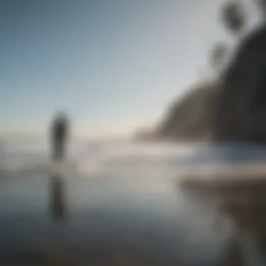 Angler casting a line into the Pacific Ocean