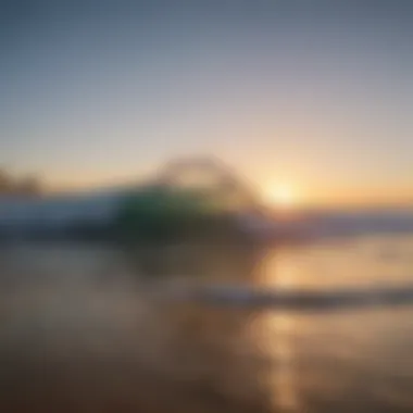 A vibrant sunrise over Huntington Beach waves, perfect for surfing.