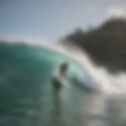 Surfer riding the waves in Sayulita