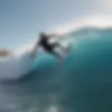 Close-up of a Flowrider wave simulation showcasing flowing water dynamics