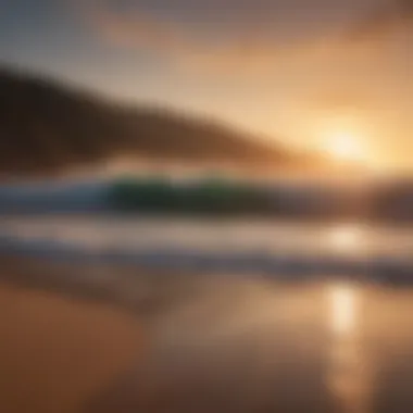 A breathtaking view of a surf beach in Oaxaca during sunset