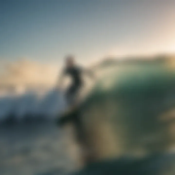 A surfer catching a wave, showcasing the vibrant surf culture of St Augustine.