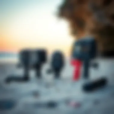 Choosing the Right Handle for Your Adventure Various GoPro handles displayed on the beach