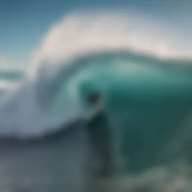 Surfer navigating challenging waves