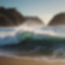 Majestic waves crashing on the California coast