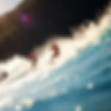 A group of wakesurfers enjoying the perfect wave