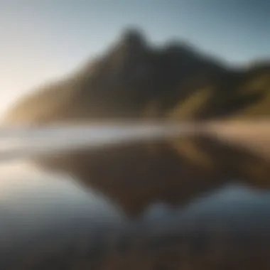 Coastal landscape with calming tides