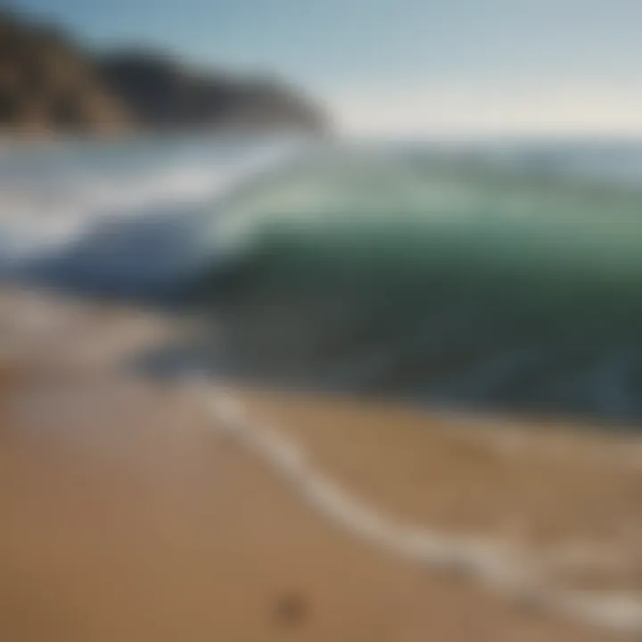 Gentle waves lapping against a sandy shore