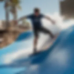 Dynamic Flowrider action showcasing riders in motion