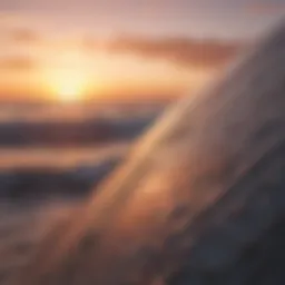Rip Curl surfboard at sunset