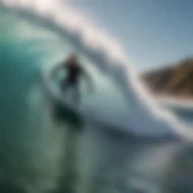 Fluidity in Motion A surfer carving through a wave with precision and skill