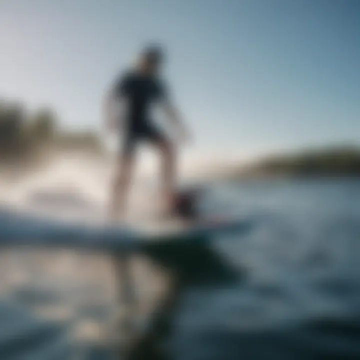 User experiencing the thrill of hydrofoil surfboarding