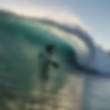 Surfer carving through a wave at Jeffreys Bay Beach