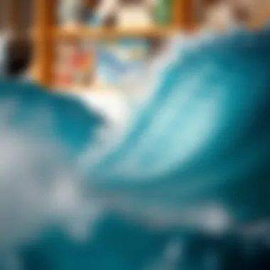 Artist in the Creative Process Artist immersed in the creative process of wave painting