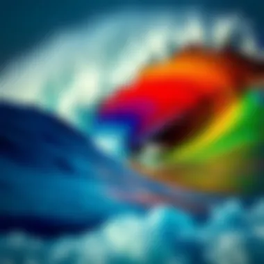 Colorful Surf Art Colorful surf art depicting powerful ocean waves