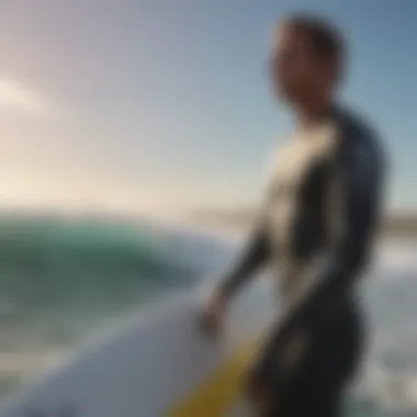 Surfer observing wind conditions