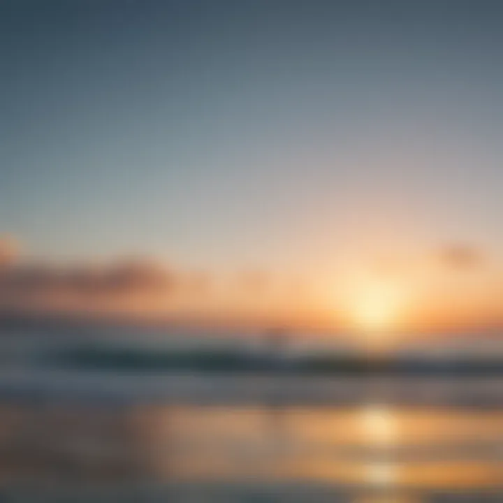 A serene ocean horizon with a lone paddler on an iRocker board