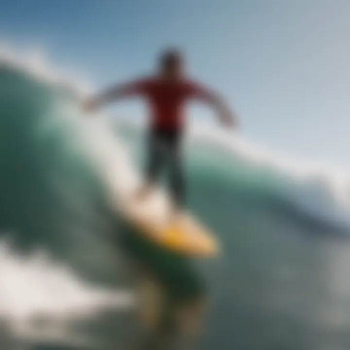 Surfer Catching Waves with Fender Surf Pearl