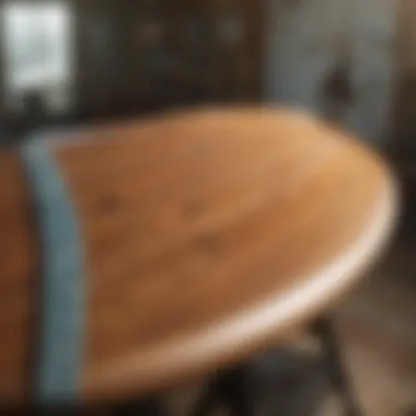 Finishing Details and Touches Final touch-ups on handcrafted surfboard rack
