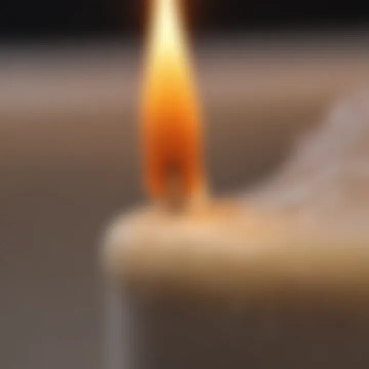 Close-up of lubricating a zipper with candle wax