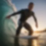 Surfer capturing waves with a GoPro camera