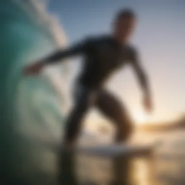 Surfer in Action with GoPro Surfer capturing waves with a GoPro camera