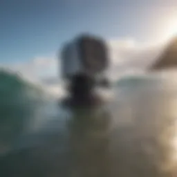 GoPro strut mount attached to a surfboard