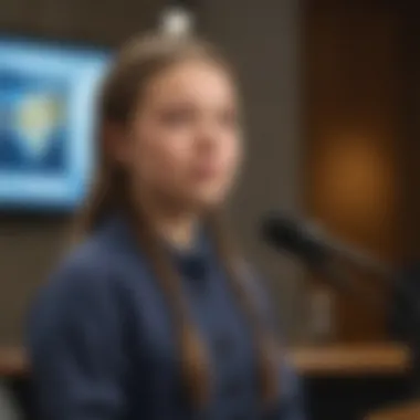 Greta Thunberg delivering a powerful speech at the United Nations