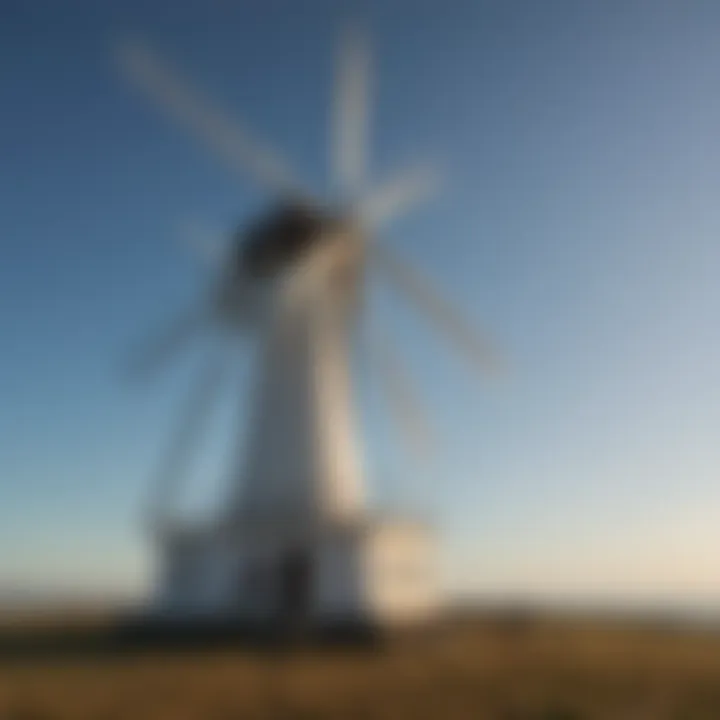 Technician inspecting a home windmill installation