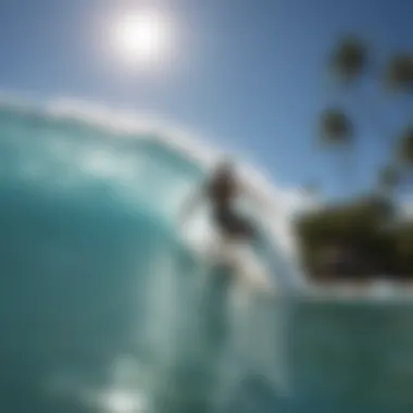 Surfboarding enthusiasts enjoying a Hawaiian pool