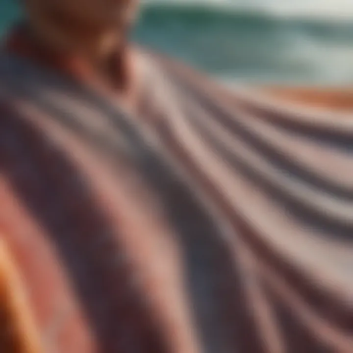 Close-up of a high-quality changing poncho fabric texture